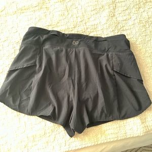 Calia Black Tulip Hem Athletic Shorts 